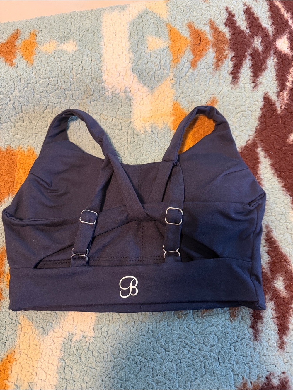 BOMBSHELL BOUTIQUE XS Navy Blue SPORTS BRA Bralette with Adjustable Straps